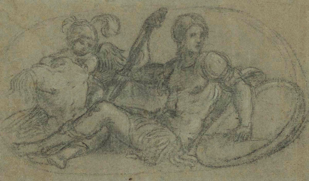 Seated Male Figure with Putto and Armor Gm-00003901