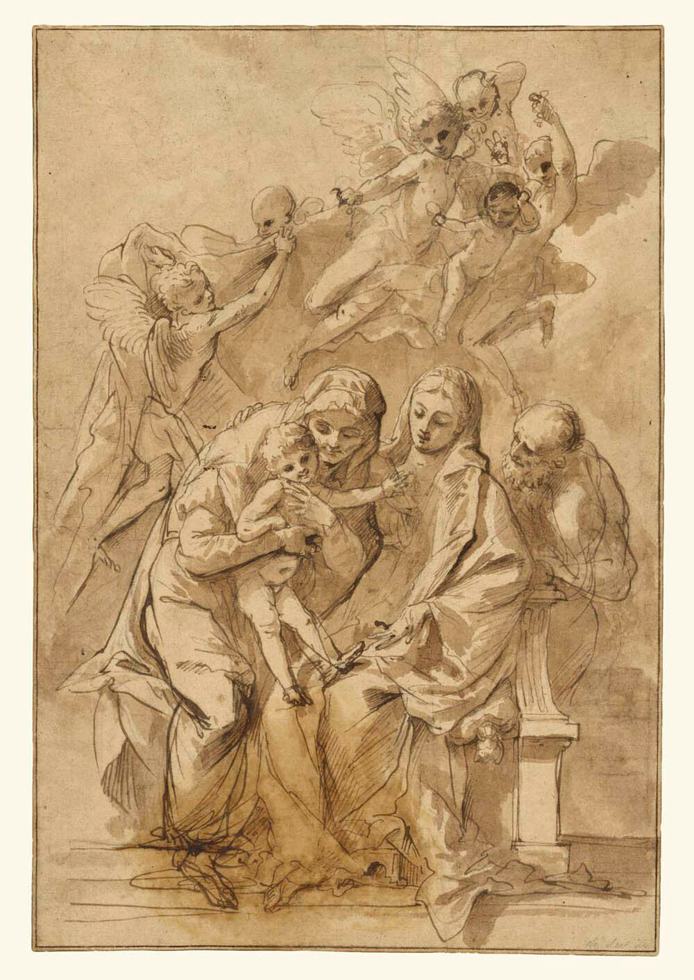 Holy Family with Saint Anne (recto); Figure Sketches (verso) Gm-00007701
