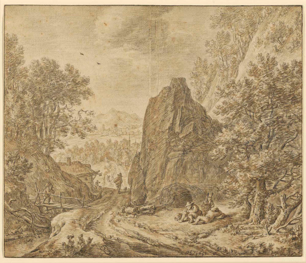 Mountain Landscape with Figures Gm-00010801