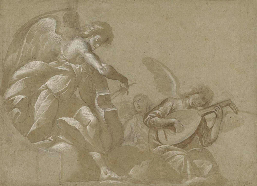 Angel Musicians (recto); Head Studies (verso) Gm-00016001