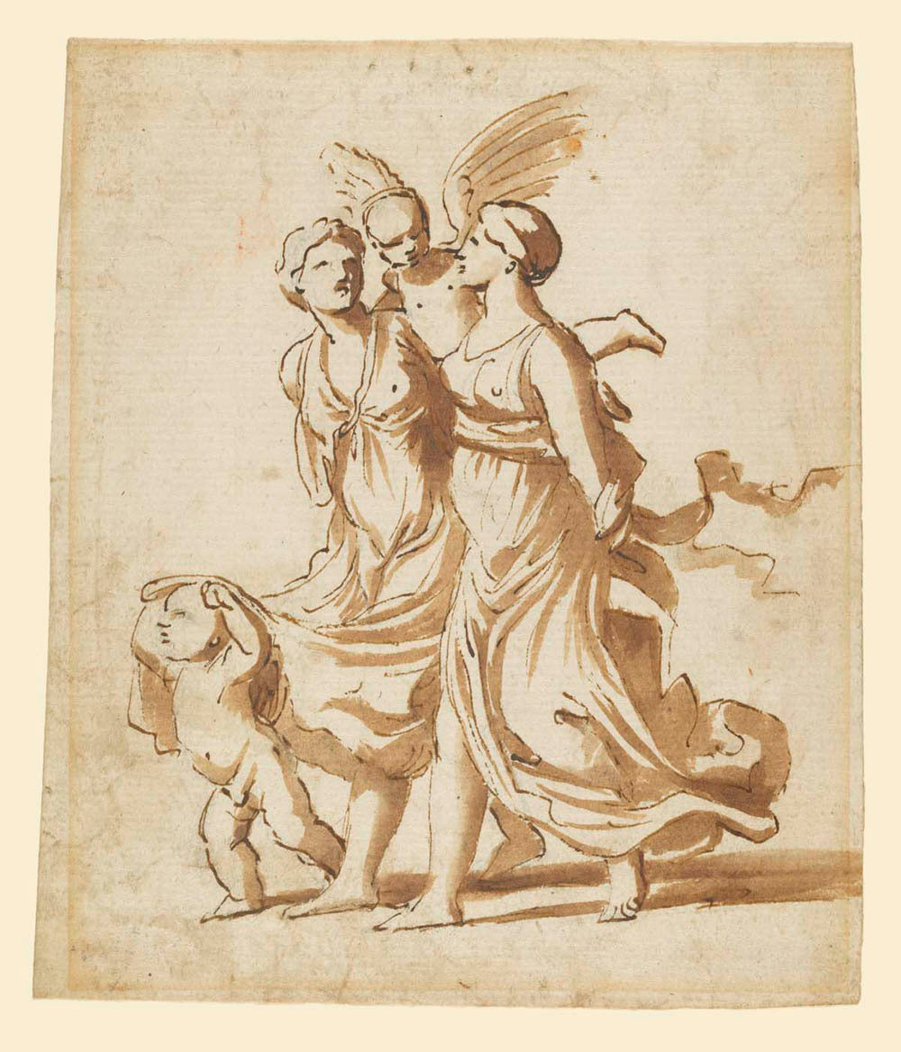 Two Girls Accompanied by Cupid Gm-00016801