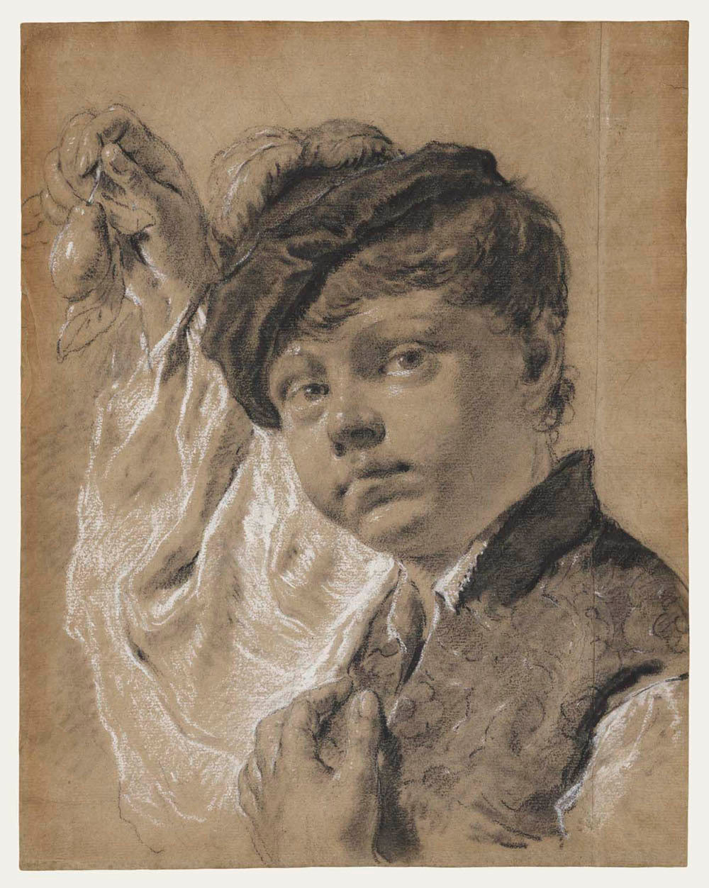 A Boy Holding a Pear (Giacomo Piazzetta?) Gm-00019101