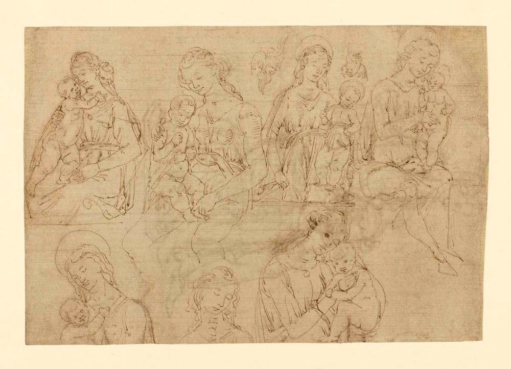 Studies of the Virgin and Child (recto); Virgin and Child Enthroned (verso) Gm-00025601