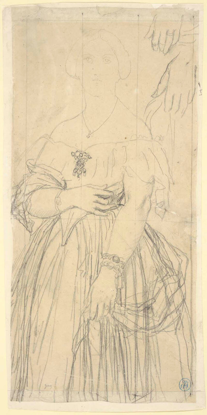 Study for the Dress and the Hands of Madame Moitessier Gm-00035101