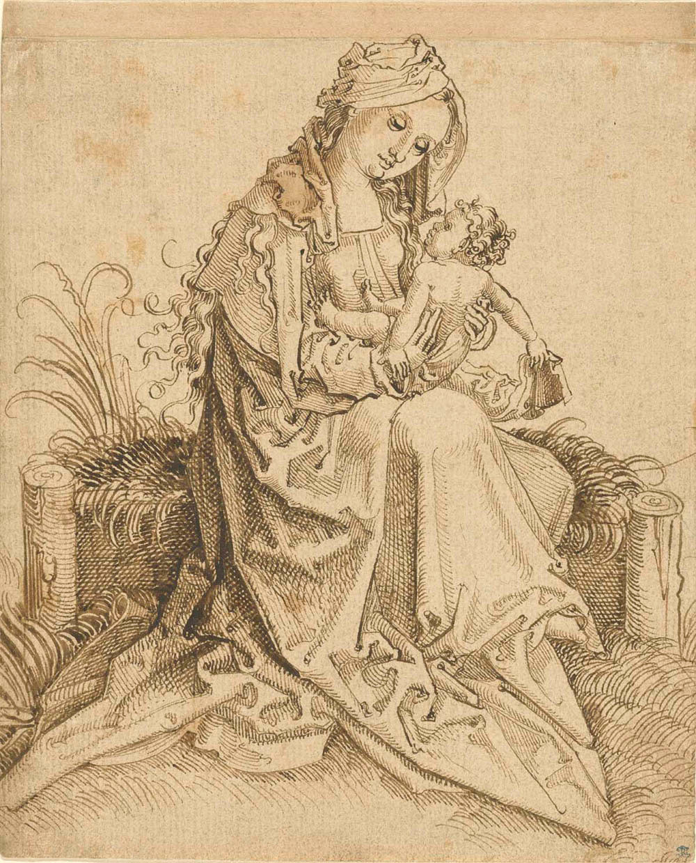 The Virgin and Child on a Grassy Bench Gm-00041501