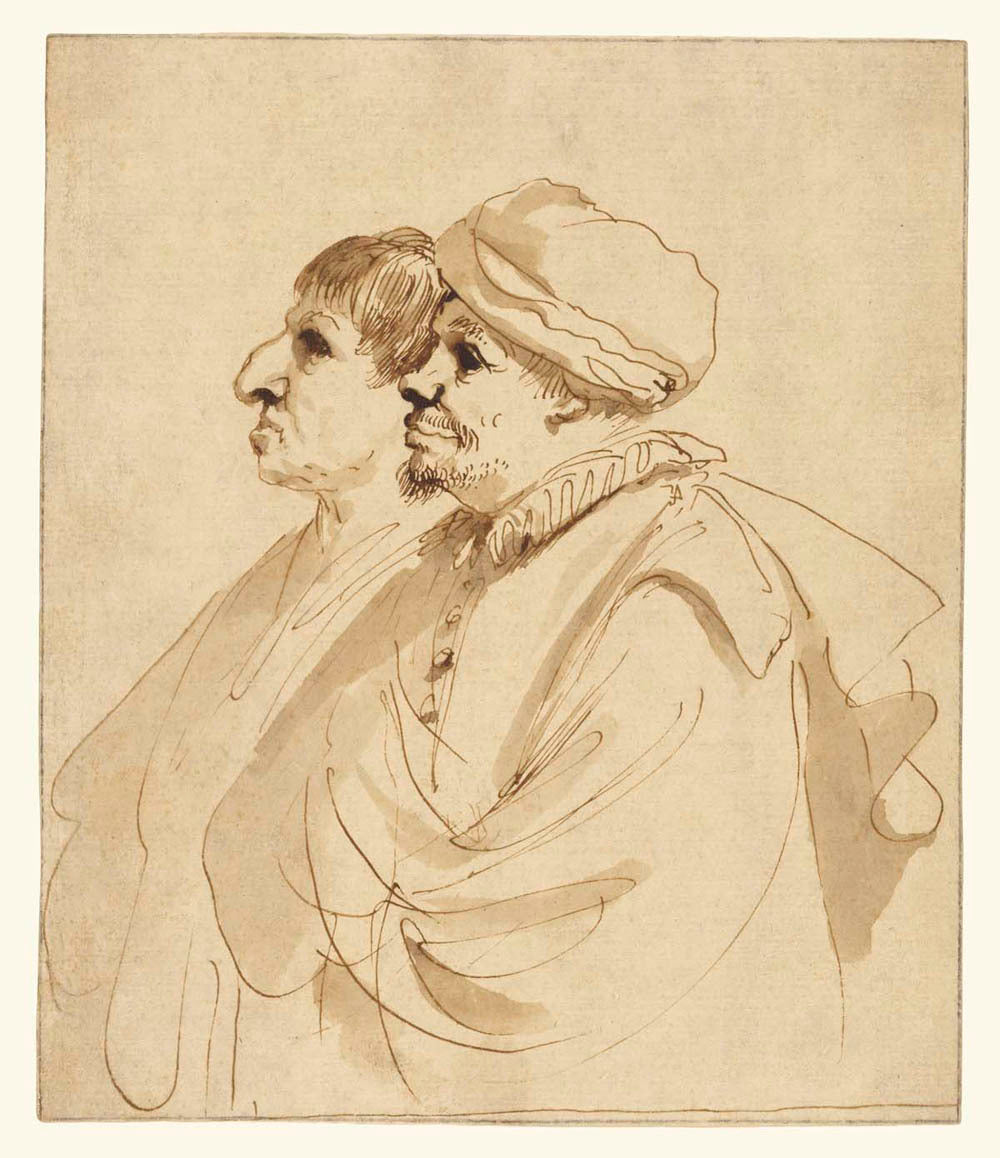 Caricature of Two Men Seen in Profile Gm-00044501