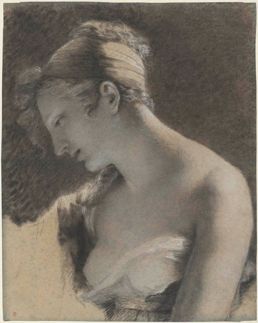 Head of a Woman: Study for "The Happy Mother" (L'Heureuse mère) Gm-00045001