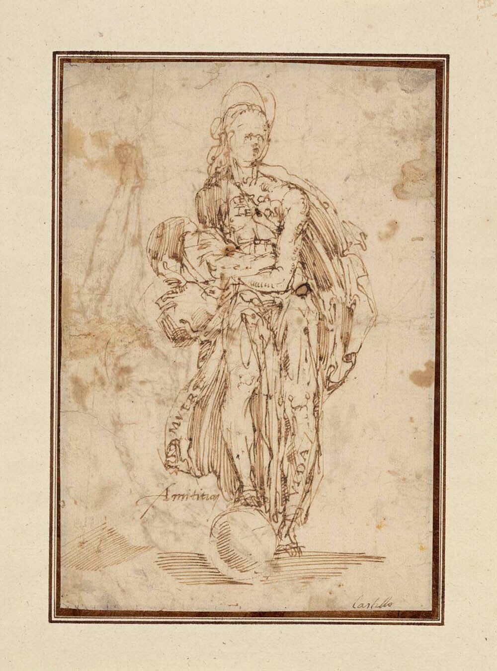 Allegorical Figure of Friendship (recto); Christ on the Cross (verso) Gm-00046801