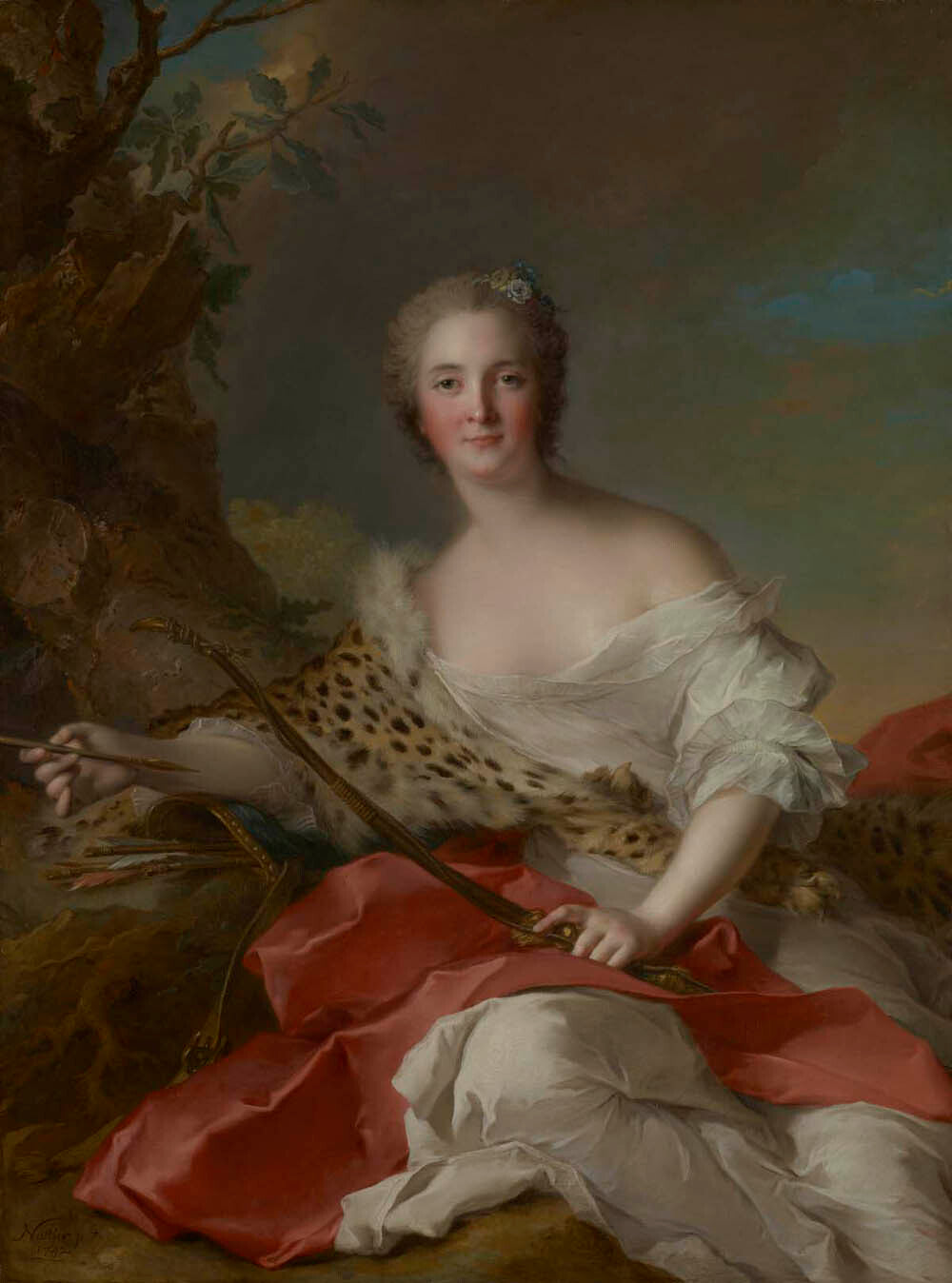 Portrait of Madame Bonnier de la Mosson as Diana (Constance-Gabrielle-Magdeleine du Monciel de Lauraille) Gm-00073501