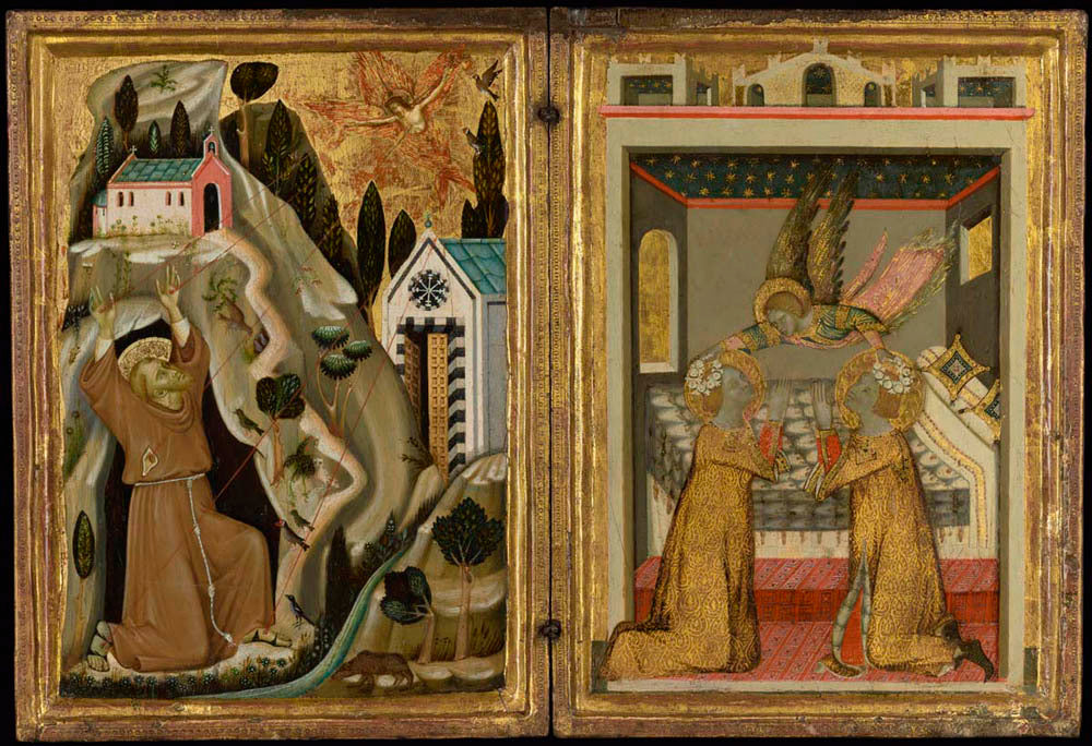 The Stigmatization of Saint Francis, and Angel Crowning Saints Cecilia and Valerian Gm-00090701