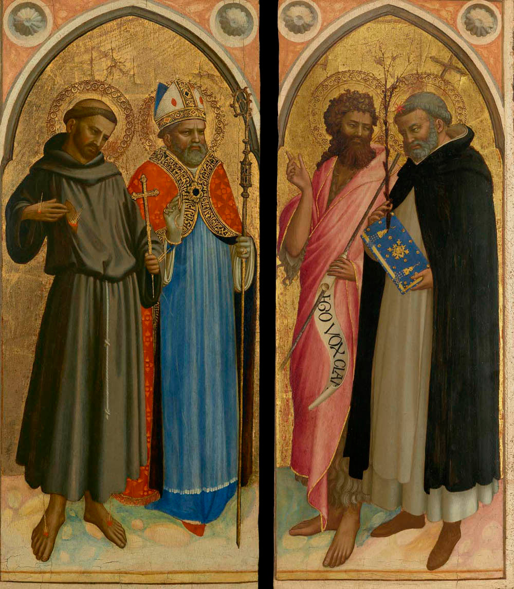 Saint Francis and a Bishop Saint, Saint John the Baptist and Saint Dominic Gm-00103501