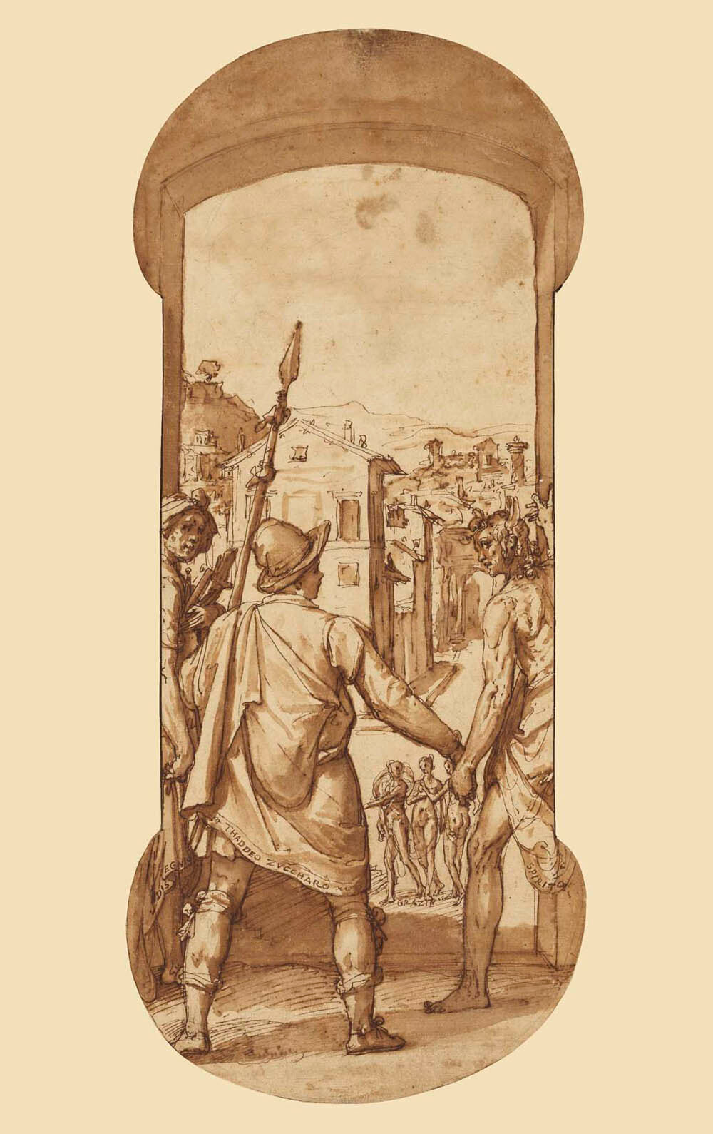 Taddeo Returns to Rome Escorted by Drawing and Spirit toward the Three Graces Gm-13470101