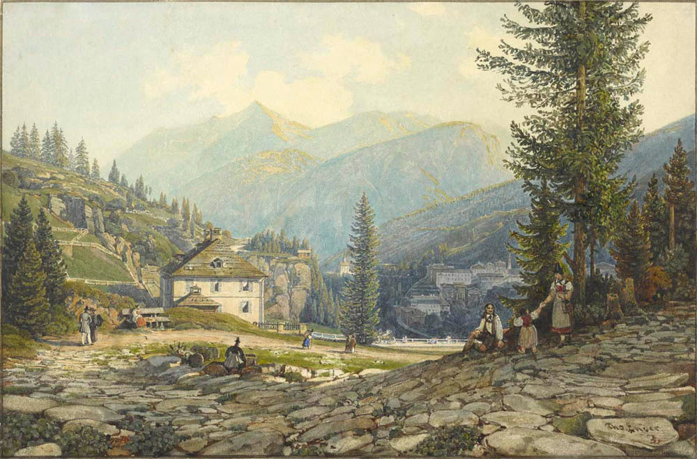 View of the Residence of Archduke Johann in Gastein Hot Springs Gm-31693801