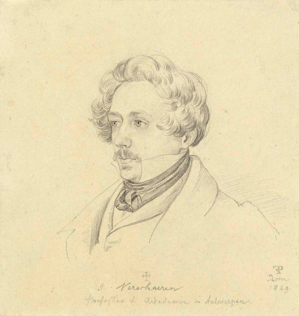 Portrait of Painter Jan Antoon Verschaeren (recto); Landscape (verso) Gm-34860501