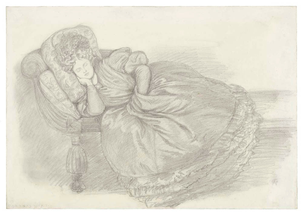 Study of Fanny Cornforth, asleep on a chaise-longue Gm-35594101