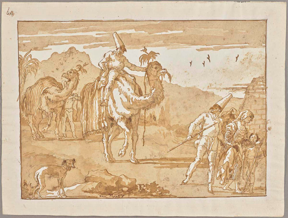 The Punchinello Riding a Camel at the Head of a Caravan Gm-36718301