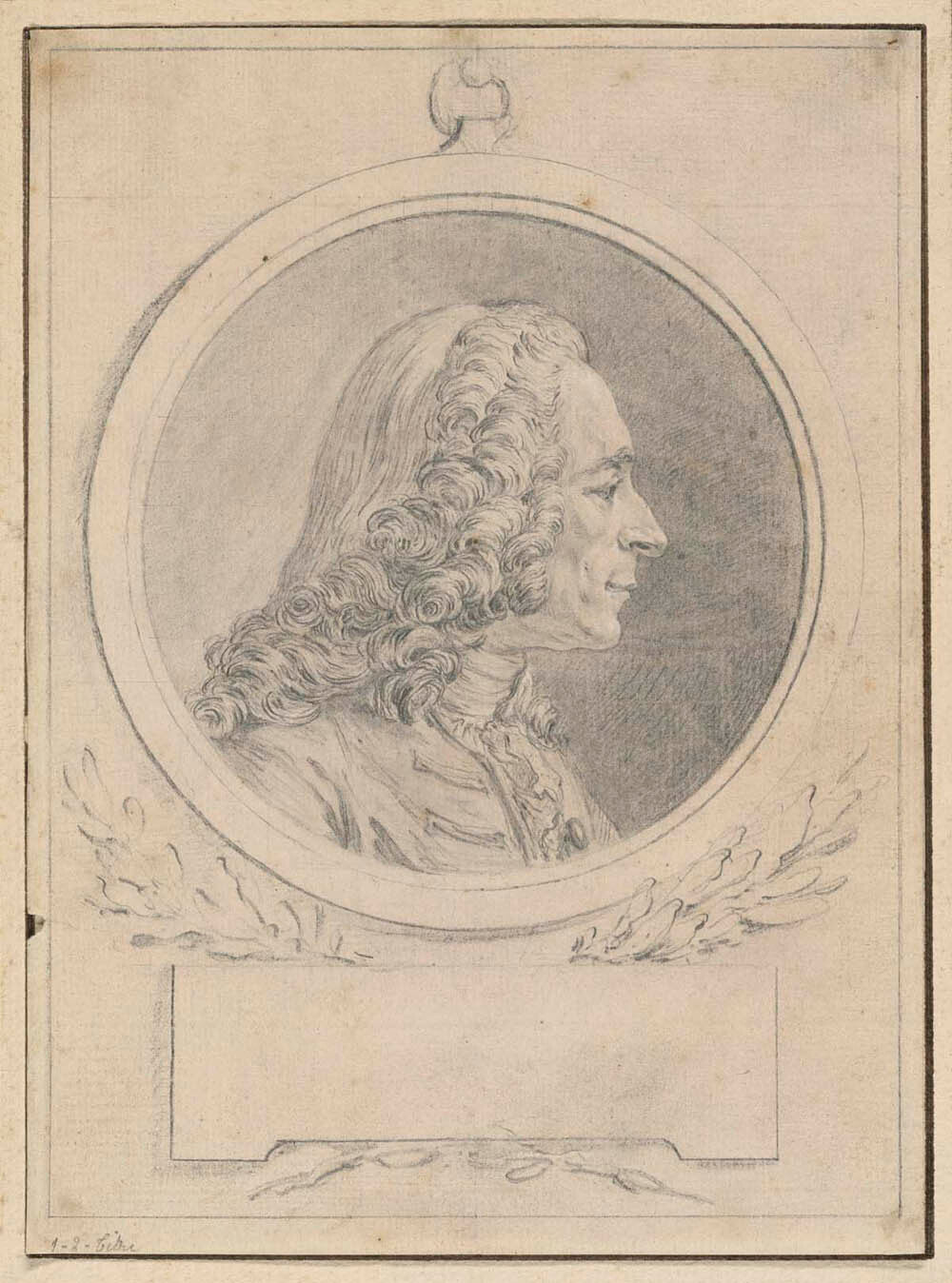 Portrait of Voltaire, after His Bust by Jean-Baptiste Lemoyne II Gm-36808201