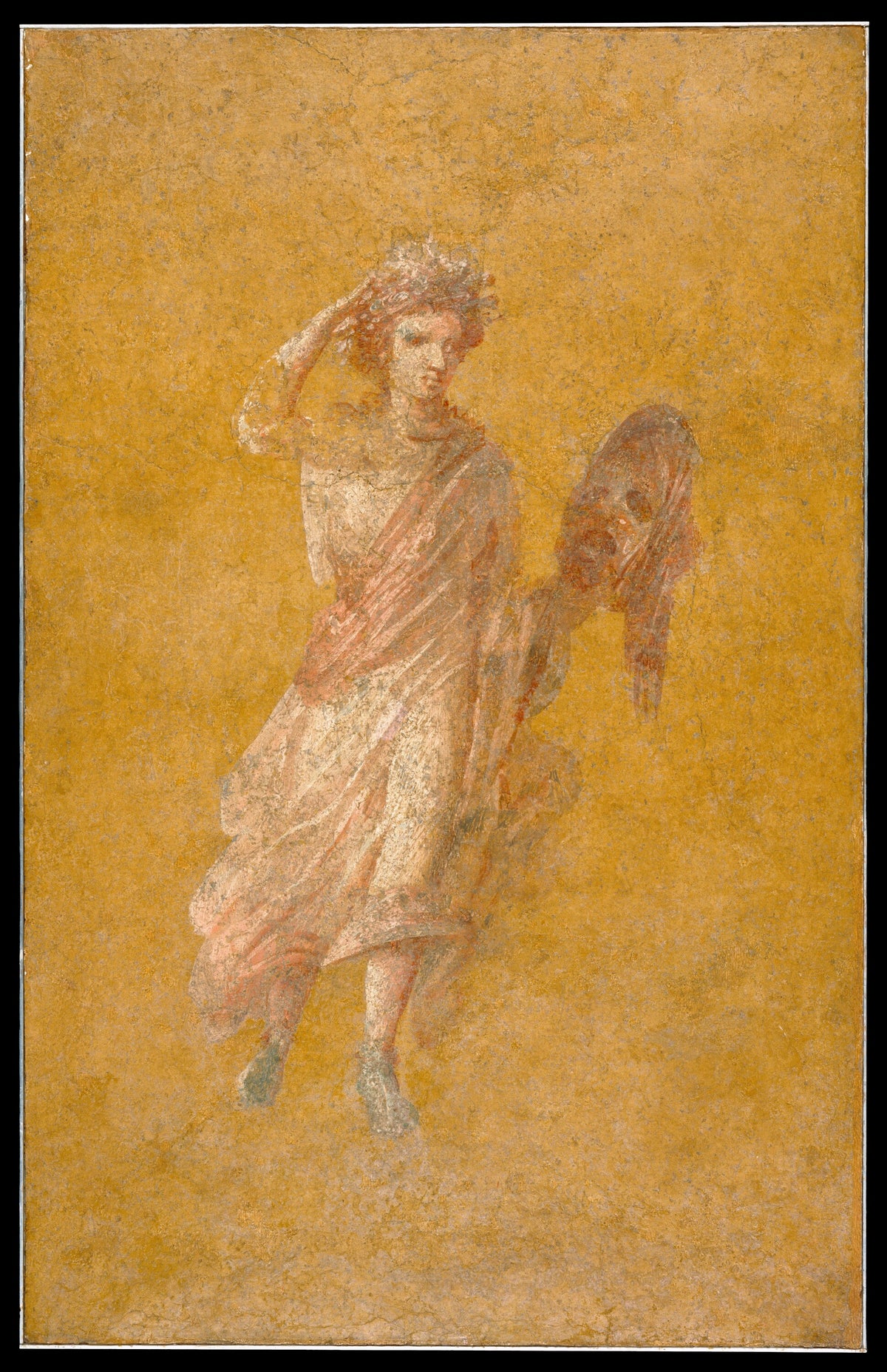 Fragment of a Yellow Fresco Panel with Muse A.D. 1–79